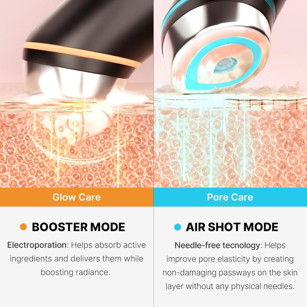 Collagen Glass Skin Duo: Age-R Booster Pro Black and Collagen Jelly Cream 110Ml (3.71 Fl.Oz) | for Radiant and Firmer-Looking Glow | At-Home Care