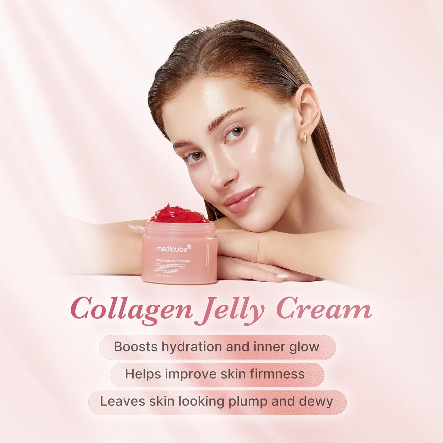 Collagen Jelly Cream- Niacinamide & Freeze-Dried Hydrolyzed Collagen - Boosts Skin'S Barrier Hydration and Gives 24H Glow & Lifted Look - Korean Skincare (1.69 Fl Oz)