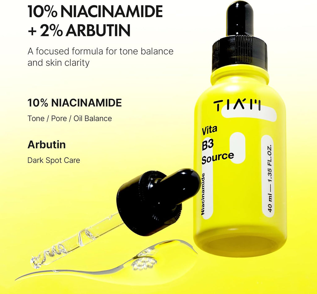 Vita B3 Source | Korean Skincare Serum W/Niacinamide & Alpha Arbutin | Face Moisturiser Niacinamide Serum | Skin Brightening Serum Face Care | Serums Skincare Products (Pack of 1, 1.35 Fl. Oz.)