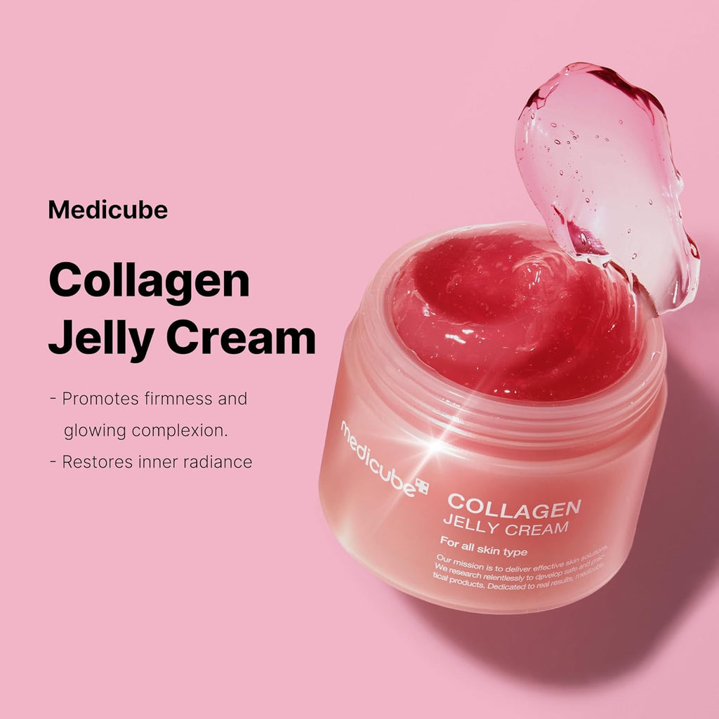Collagen Glass Skin Duo: Age-R Booster Pro Black and Collagen Jelly Cream 110Ml (3.71 Fl.Oz) | for Radiant and Firmer-Looking Glow | At-Home Care