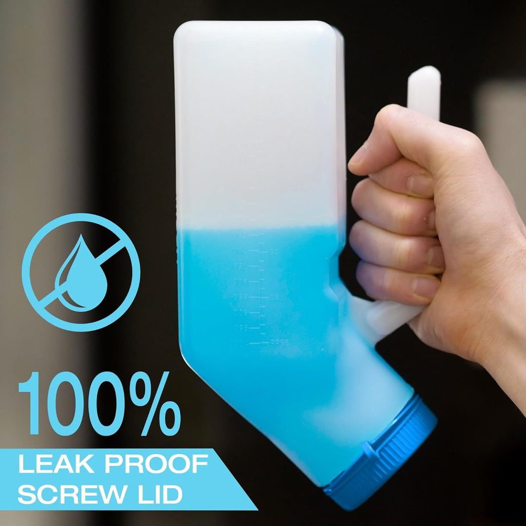 Urinals for Men Glow in the Dark Lid by  (1 Pack) - 32Oz/1000Ml Thick Plastic Mens Bedpan Bottle with Screw-On Lid - Spill Proof Urinary Chamber - Male Portable Travel Pee Bottles