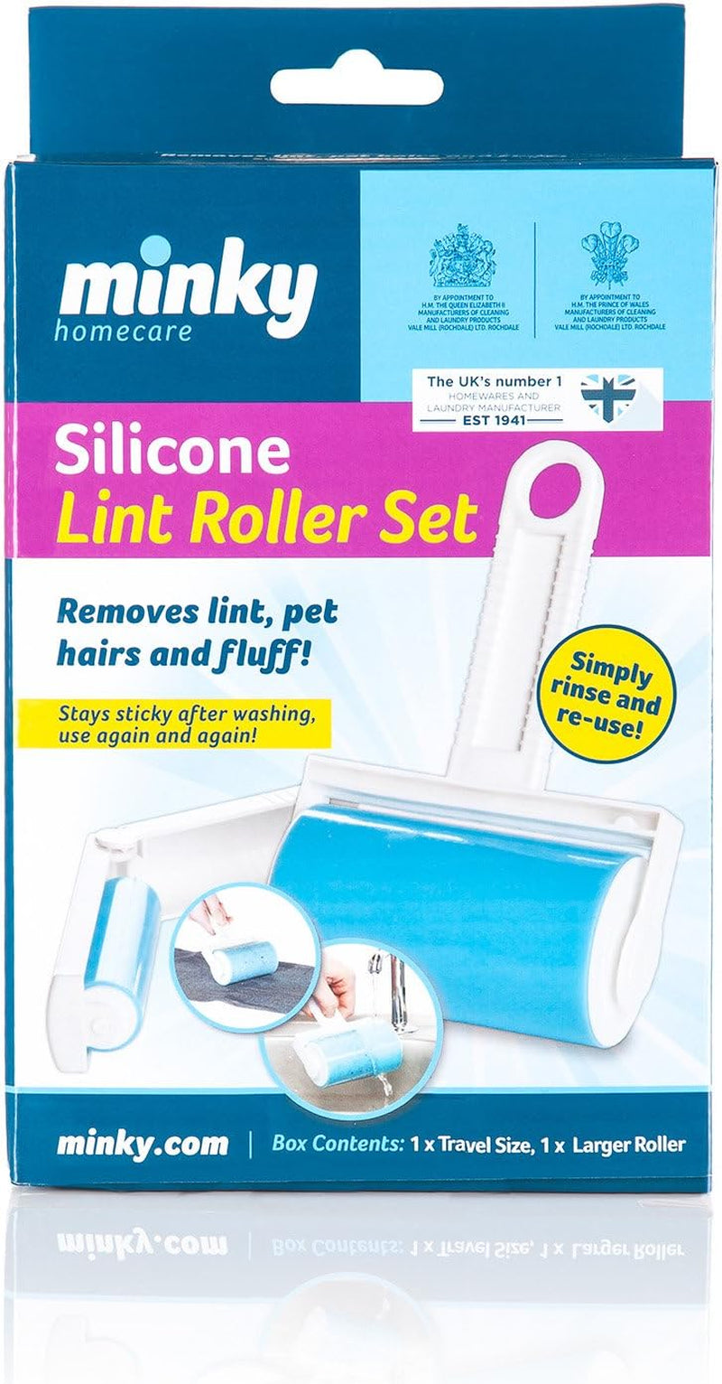 Silicone Lint Rollers Twin Set | Large Lint Remover and Travel Lint Remover | Pet Hair Remover | Handheld Sticky Silicone Dust Wiper Washable and Reusable for Clothes | Lint Removers for Clothes