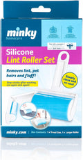 Silicone Lint Rollers Twin Set | Large Lint Remover and Travel Lint Remover | Pet Hair Remover | Handheld Sticky Silicone Dust Wiper Washable and Reusable for Clothes | Lint Removers for Clothes