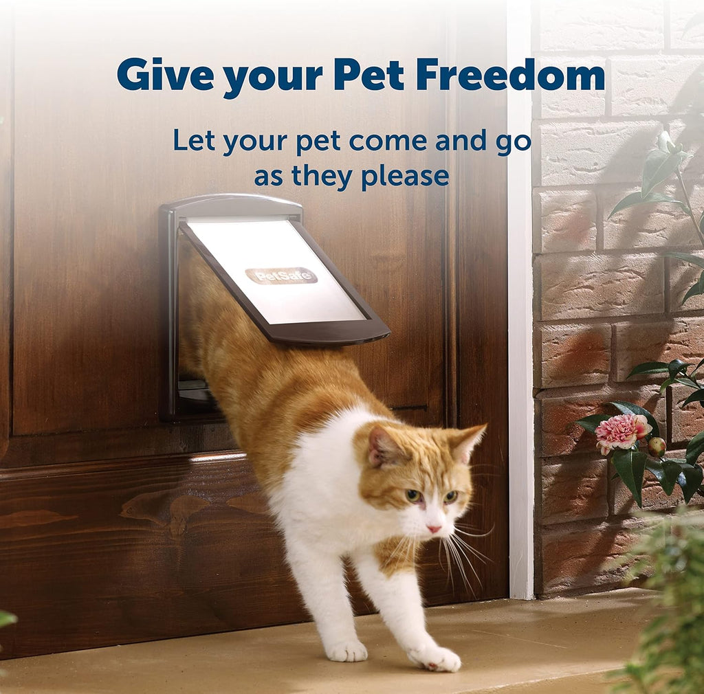 PetSafe Original 2 Way Pet Door - Manual Lock, Durable Frame, Multiple Colours - Medium, White