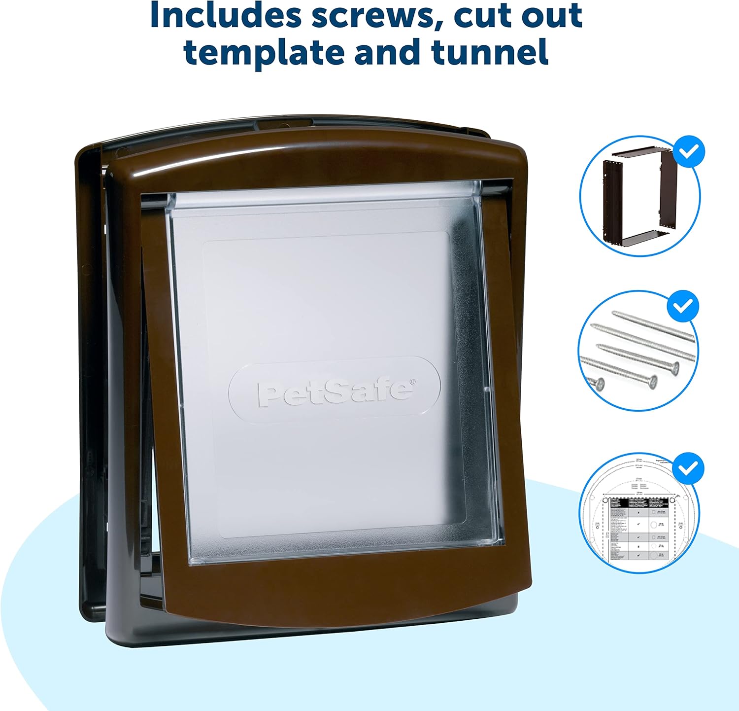 PetSafe Original 2 Way Pet Door - Manual Lock, Durable Frame, Multiple Colours - Medium, White